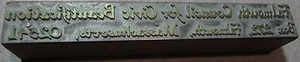 Very Old Falmouth, MA Council of Civic Beautification Wooden Printing Block - Picture 1 of 2