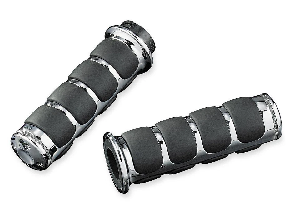 Guidão de borracha Kuryakyn ISO cromado/preto (6235) - Imagem 1 de 1