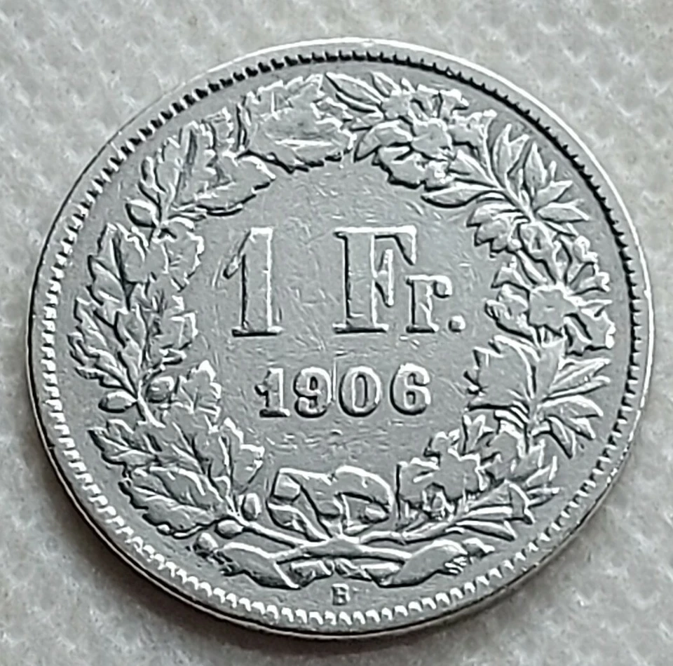 Switzerland Swiss coin 1 Franc 1906 B. Original silver coin ! - Image 1 of 2