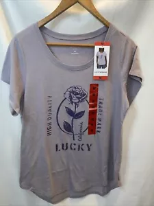 Lucky Brand Womens Medium Graphic T-Shirt - Purple Rose - Picture 1 of 6