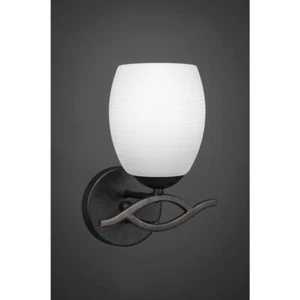 Toltec Revo Wall Sconce, Dark Granite, 5" White Linen Glass - 141-DG-615 - Picture 1 of 1