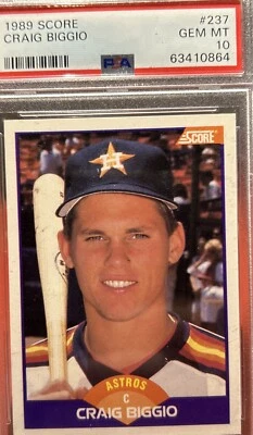 1989 Score - #237 Craig Biggio (RC).  PSA. 10 💎 - Image 1 of 3