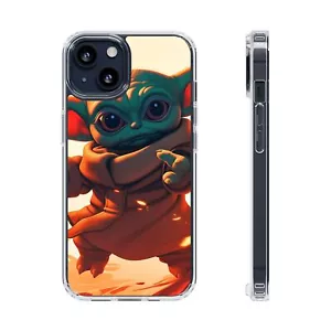 Cute Baby Yoda Clear Phone Case, Mandalorian Gift, Star Wars Case, Geeky Phone - Picture 1 of 124