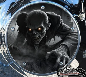 Harley Davidson 5 Hole Narrow Profile Derby Cover 2016+ Touring ZOMBIE ORANGE - Picture 1 of 2