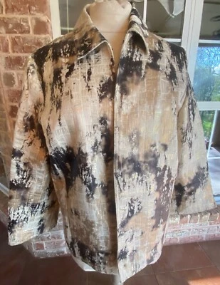 Samantha Grey Women Gold/Black Abstract Design Jacket size 8 - Image 1 of 3