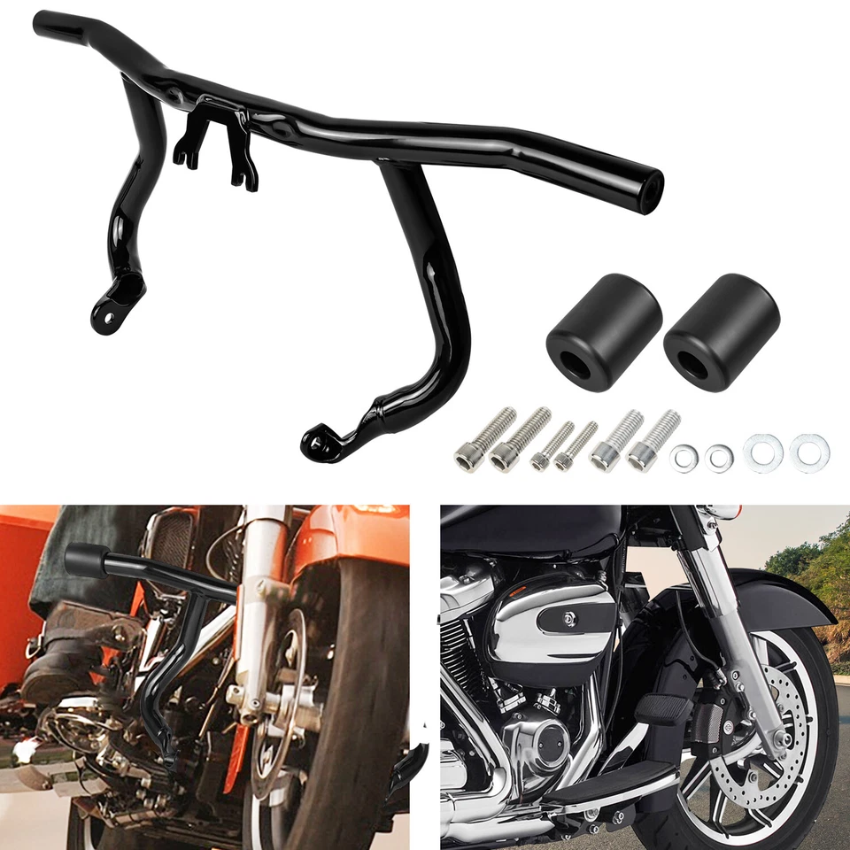 Barra de choque de protección de motor de carretera delantera plana para Harley Tri Glide 2014-24 Foto 1 de 4
