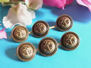 616B Superb Buttons "Marine Anchor" Aged Bronze Lot Of 6 Buttons Ep. 1960 - Picture 1 of 4