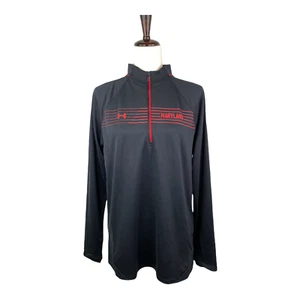 Under Armour Black/Red MARYLAND 1/4 Zip Pullover top Size Large A37 - Picture 1 of 5