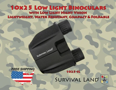 Binóculos 10x25 baixa luz visão noturna baixa luz, 65° grande angular campo de visão - Imagem 1 de 4