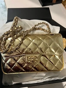 21k gold Chanel Black Caviar Small Classic Double Flap Bag - Picture 1 of 14