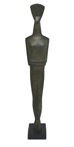 Cycladic figurine great Bronze marble based Aged sculpture artifact - Picture 1 of 5