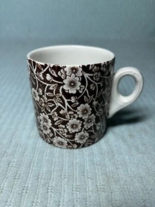 Vintage Calico Brown & White Floral Ironstone Mug EC - Picture 1 of 4