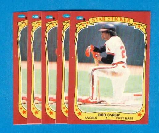 1986 Fleer Star Stickers ROD CAREW California Angels card lot - Image 1 of 1