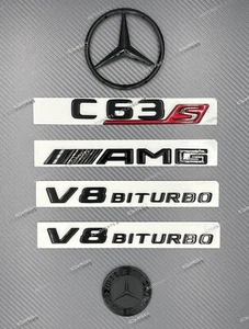 Gloss Black C63 C63s AMG Tailgate Emblem Badge Sticker For Mercedes C205 coupe - Picture 1 of 10