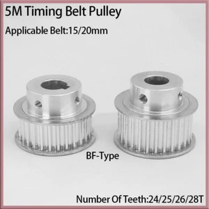 5M Timing Belt Pulley BF-Type 24-28T Applicable Belt Width 15/20mm Bore 6mm~20mm - Picture 1 of 12