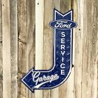 Ford Service Garage Embossed Diamond Plated Arrow Metal Tin Sign 18" Vintage New