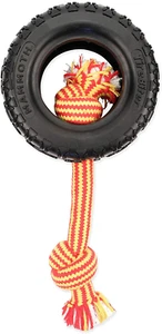 Mammoth Tirebiterii con cuerda de algodón-poliéster - Juguetes de goma natural para perros para extremos - Imagen 1 de 12
