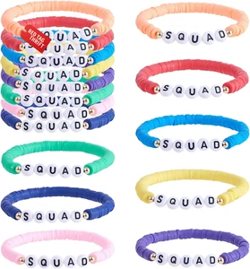 8 Pcs Heishi Surfer Bracelets Set Acrylic Word Preppy Bracelets Multi-Layer Stac - Imagen 1 de 12
