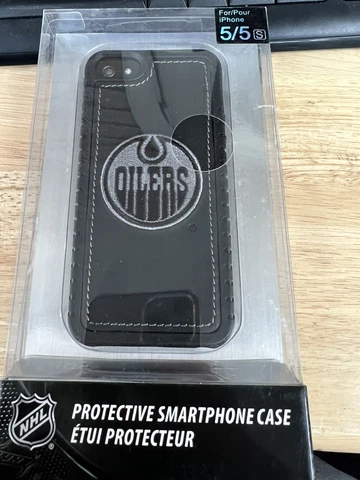 Edmonton Oilers NHL Protective iPhone 5/5s Case Leather Licensed! NEW! Cover