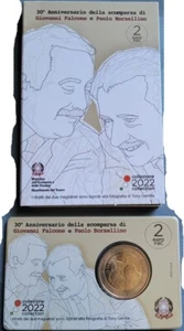 ITALY 2022-2 EURO FDC COINCARD 30° Ann onore memoria di FALCONE E BORSELLINO - Foto 1 di 3