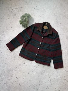 Vtg Woolrich Wool Blend Southwestern Aztec Jacket Coat USA Womens Size L - Picture 1 of 23