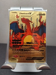 Charizard V Gold Foil Pokémon “Wild Flames” Lv91 508 HP Fan Art Card LP - Picture 1 of 2
