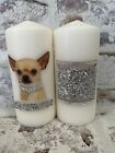 x2 Candle, home decor, gift, dressing table, bling, chihuahua and blush, large