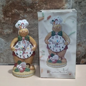 Reloj de cocina de mesa de pan de jengibre de cerámica vintage - Imagen 1 de 12