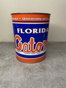 Vtg 80s 90s Florida University Gators Metal Trash Can Made In The USA Office - Picture 1 of 8