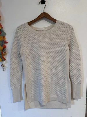 Suéter túnica Athleta Honeycomb mezcla lana merino para mujer talla pequeña crema” Foto 1 de 4