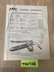 AMAC catalogue prix tarif guidon moto vélomoteur ancien - Imagen 1 de 2