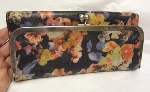 Vintage Hobo International Lauren Leder Clutch Rahmen Geldbörse Blumenmuster 8 x 11 Zoll (A - Bild 1 von 10