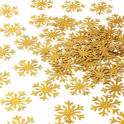 El mejor confeti dorado para fiestas de copo de nieve - 100 piezas de papel brillante Foto 1 de 4