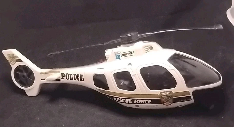 BUDDY L SUPER BRUTE WHITE POLICE RESCUE FORCE HELICOPTER Doesn't Work.  - Image 1 of 4