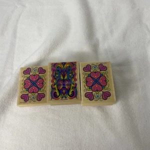 Juego de 3 estampillas de madera de goma Lisa Frank vintage nuevas - Imagen 1 de 3