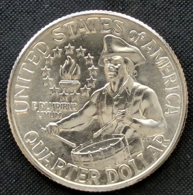 Cuarto 25C del Bicentenario de Washington 1976-D - GEM BU - ¡De rollo de banco original! Foto 1 de 4