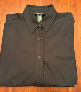 Ralph Lauren Women’s Black Button Down Oxford Shirt Size 12 New w/h Tags - Foto 1 di 3