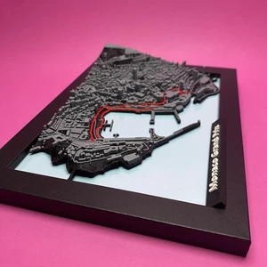 Plastico 3D circuito Monaco F1 incorniciato – stampa 3D di alta qualità - Foto 1 di 6