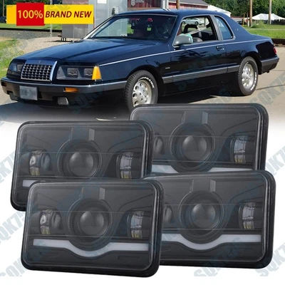 Ajuste 1983-1988 para Dodge 600 ES Turbo 4 piezas 130W 4x6" faros LED HI-LO proyector Foto 1 de 4