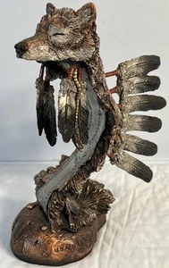 Legenden WOLF KOPFSCHMUCK Willy Whitten Indianer Geister Skulptur - Bild 1 von 14
