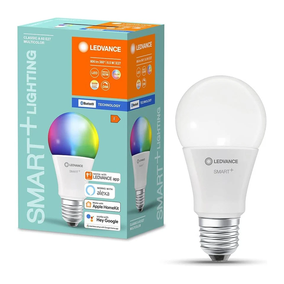 Ledvance Smart+ Birne A60 8,5W = 60W E27 matt 806lm RGBW Dimmbar Alexa Bluetooth - Bild 1 von 4