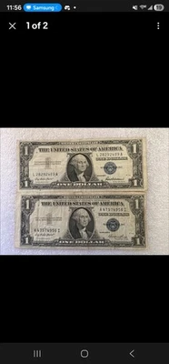 One Dollar Silver Certificate 1957 and The 1935E Silver Certificate Lot of 2 - Image 1 of 2