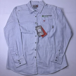 Ariat Damen XXL FR Durastretch Arbeitshemd weiß Fensterscheibe kariert Knopfleiste - Bild 1 von 16