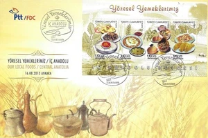 TURKEY - 2013 "Local Dishes - CENTRAL ANATOLIA" Souvenir Sheet FDC !!! - Picture 1 of 1