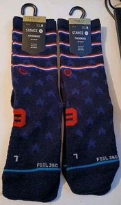 Stance Independence Crew Socks Lot of 2 Performance Medium Men 6-8.5 Navy Blue - Picture 1 of 4