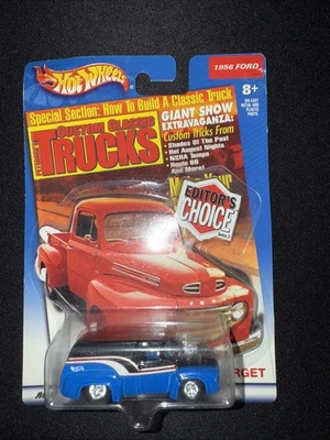 2000 Hot Wheels Custom Classic Trucks Editor's Choice 1956 FORD Blue w/RealRider - Image 1 of 3