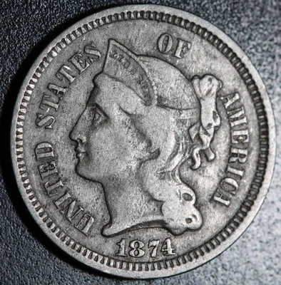 1874 THREE 3 CENT NICKEL - Image 1 of 2