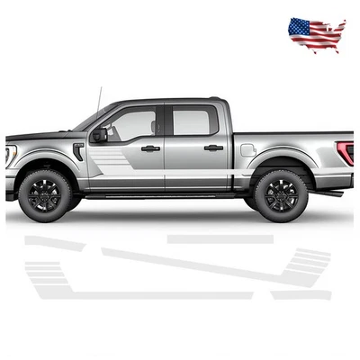 Side Hockey Stripes Graphics Decals - FITS 2015-2020 2021 & up Ford F150 F-150 - Image 1 of 4