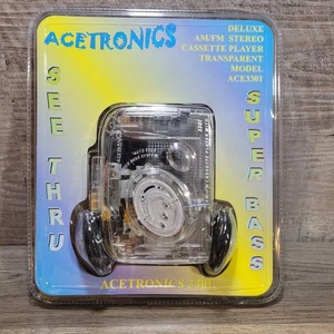 Vintage ACETRONICS 3301 See Thru Transparent Cassette Player AM/FM Stereo Sealed - Bild 1 von 9
