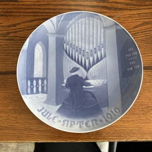 Plato Anual de Navidad Bing and Grondahl 1910 Sin Caja ni Certificado Organista Antiguo - Imagen 1 de 3